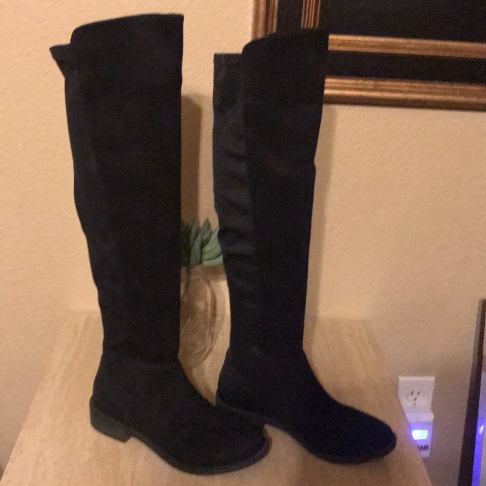 Black knee high boots